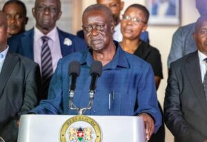 Oburu Oginga during his past address: PHOTO/ ODM