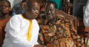 ODM leader Raila Odinga (left) and his brother, Dr Oburu Oginga during the Christmas service at St Peter Nyamira ACK church in Bondo on December 25, 2018. PHOTO | ONDARI OGEGA