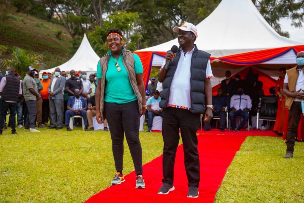 Winnie Odinga with her late father former Prime Minister Raila Odinga at a past event. PHOTO/Winnie Odinga Facebook.