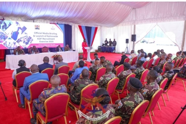 Defense official during the official launch of KDF recruitment 2025. PHOTO/ FILE