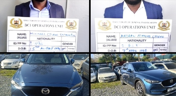 Two Gold Scammers nabbed by detectives with their vehicle. PHOTO/DCI X