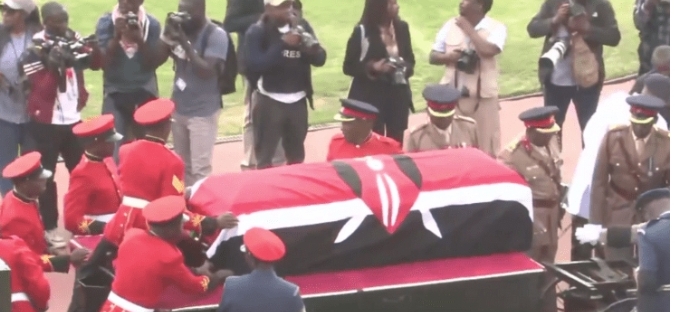 Raila Odinga body at Nyayo Stadium.