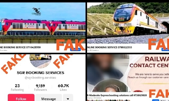 Kenya Railways dismissing fake online bookings and warns passengers against online fraudsters. PHOTO/KR Screenshot