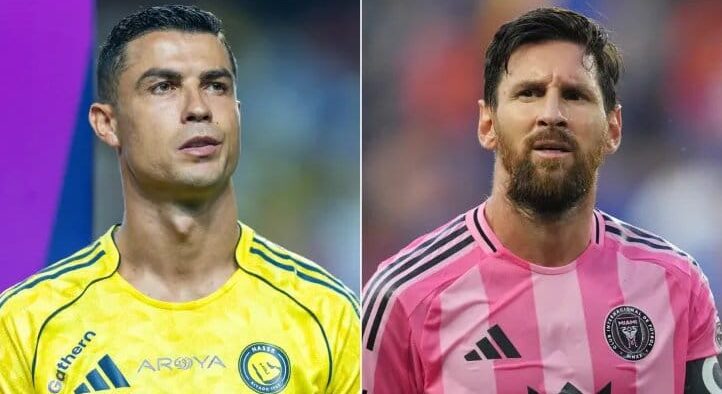 Cristiano Ronaldo and Lionel Messi. PHOTO/ Touchline Index on 𝕏.