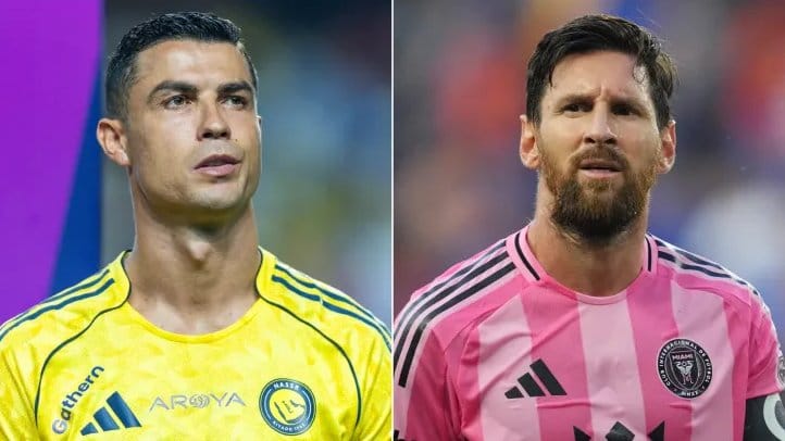 Cristiano Ronaldo and Lionel Messi. PHOTO/ Touchline Index on 𝕏.