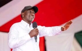 President William Ruto speaking during KANU grassroot meeting at Kabarak, Nakuru County. PHOTO/PCS.