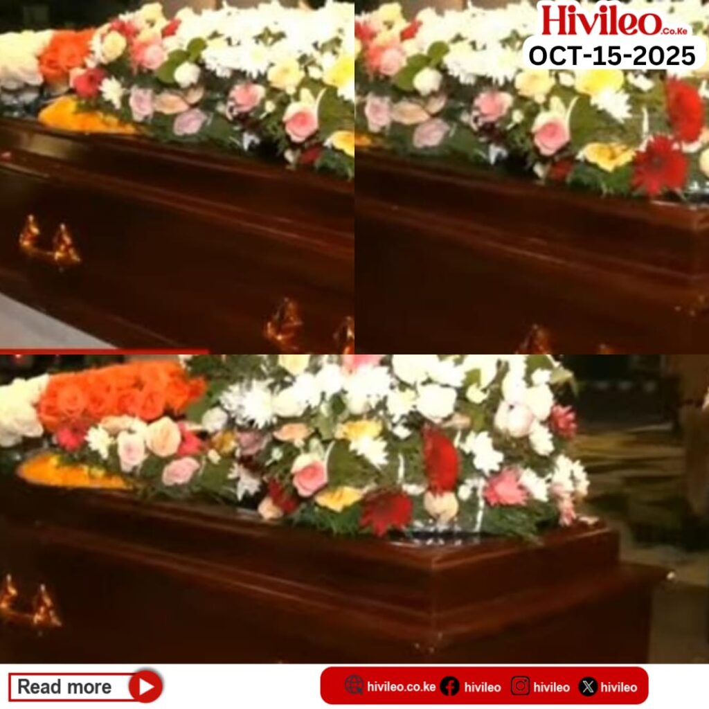 The coffin bearing the remains of former Prime Minister Raila Odinga in Kerala, India