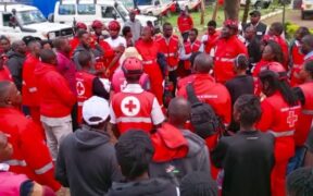 Kenya Red Cross attended to several people at Mamboleo Grounds during the public viewing of Raila Odinga. PHOTO/ Kenya Red Cross.