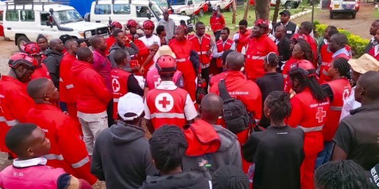 Kenya Red Cross attended to several people at Mamboleo Grounds during the public viewing of Raila Odinga. PHOTO/ Kenya Red Cross.