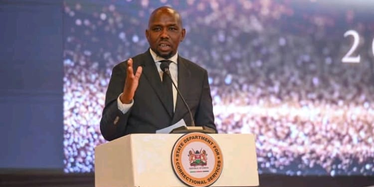 Interior CS Kipchumba Murkomen speaking during a past event. PHOTO/Murkomen FB