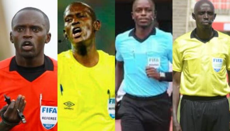 Four Kenyan officials who will take part in AFCON 2025. PHOTO/Courtesy.