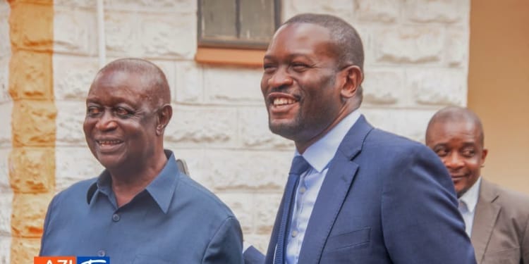 ODM Acting Party leader Oburu Oginga and Secretary General Edwin Sifuna during the meeting held on October 27, 2025. PHOTO/ODM X.