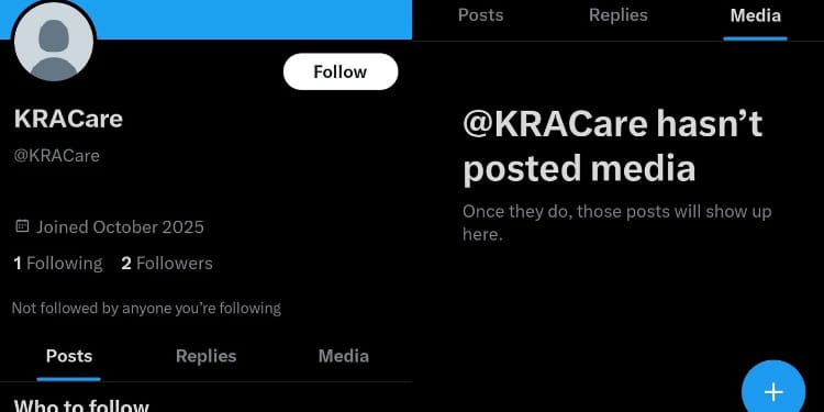 A photo collage of KRA hacked X account. PHOTO/@KRACare X.