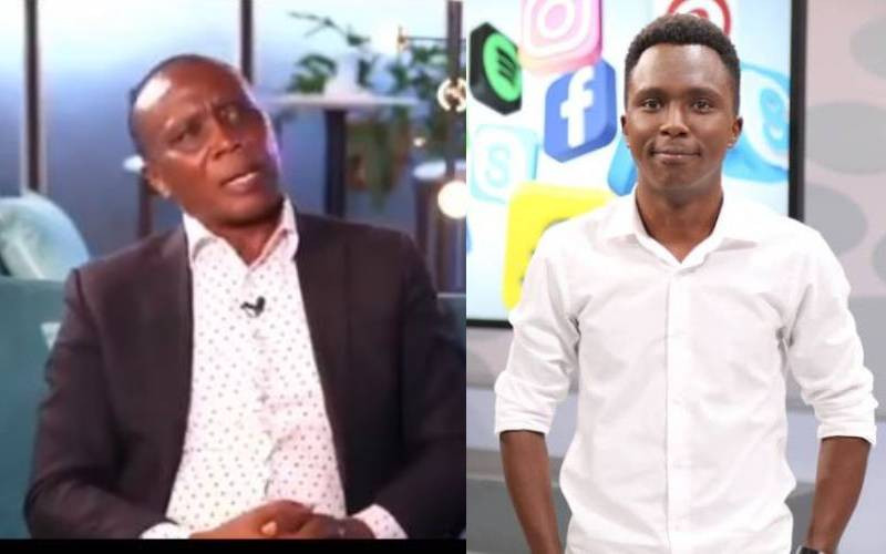 From Right the Late Kimani Mbugua and His Dad During A Past Interview. PHOTO/ Standard.