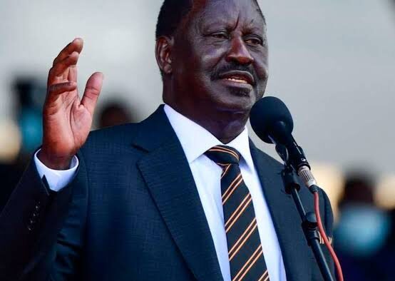 Raila Odinga speaking at past event. PHOTO/ NA