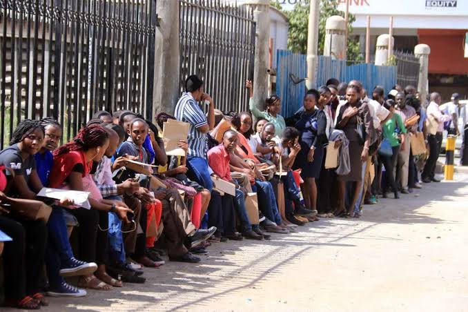 Section of kenyans looking for employment. PHOTO/DN