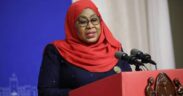Samia Suluhu Hassan speaking at previous event. PHOTO/NAM
