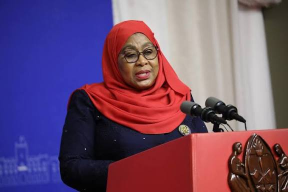 Samia Suluhu Hassan speaking at previous event. PHOTO/NAM