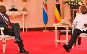 Collage of President William Ruto and Yoweri Museveni for illustration purposes.PHOTO/DN