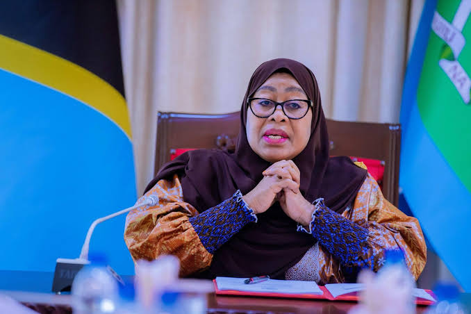 Samia Suluhu Hassan speaking at past event. PHOTO/Samia X