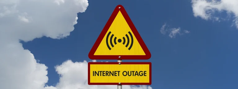 Internet outage warning sign. PHOTO/Coingeek.