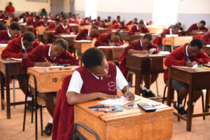 Students during a past KCSE exam. PHOTO/UGC. Matiang'i