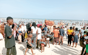 Kenyans Throng The Pirates Beach in Mombasa For Christmas Celebrations. PHOTO/Reuben Mwambingu