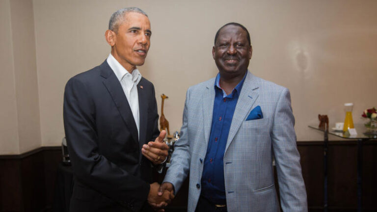 Former US President Barack Obama with Former Prime Minister The Late Raila Odinga. PHOTO/ Courtesy.