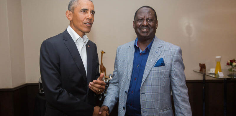 Former US President Barack Obama with Former Prime Minister The Late Raila Odinga. PHOTO/ Courtesy.