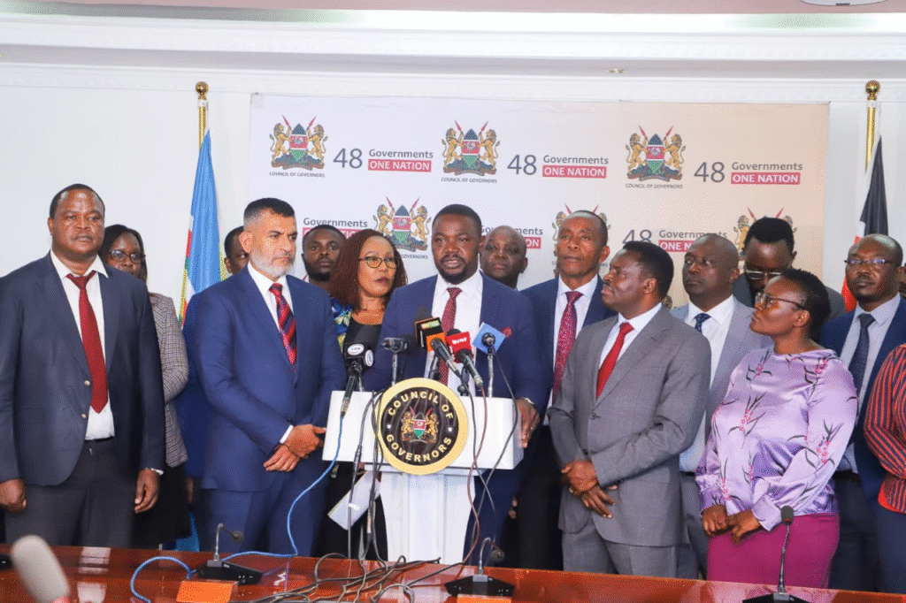 Press Conference Held by The Council of Governors (CoG) of Kenya After a Consultative Meeting with KMPDU to Resolve Doctors Strike in Kiambu County. PHOTO/ KMPDU X