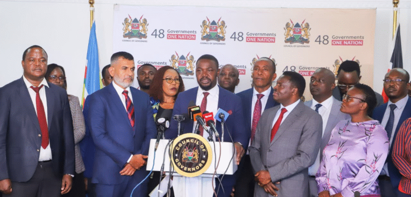 Press Conference Held by The Council of Governors (CoG) of Kenya After a Consultative Meeting with KMPDU to Resolve Doctors Strike in Kiambu County. PHOTO/ KMPDU X