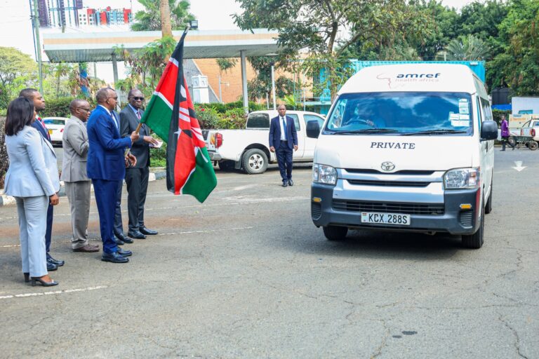 CS Duale flagging off new oxygen consignment accessories. PHOTO/MoH X