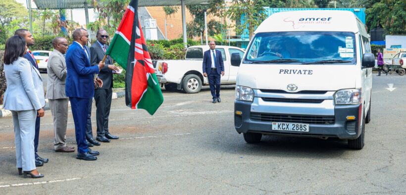 CS Duale flagging off new oxygen consignment accessories. PHOTO/MoH X