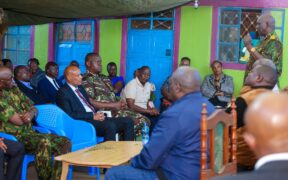 IG Kanja led his senior police officers to the home of AIG Kamau Image/NPS