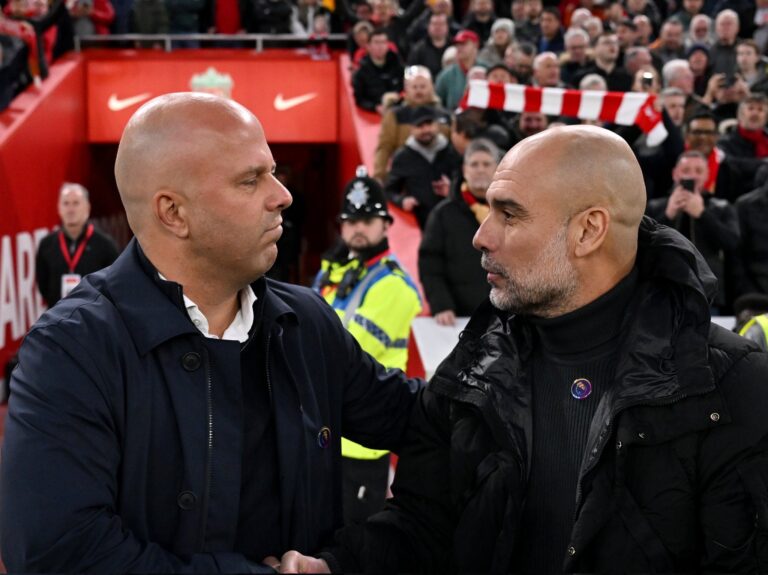 Arne slot and Pep Guardiola clash today at Etihad Image/Supersports