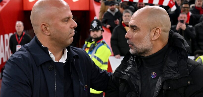 Arne slot and Pep Guardiola clash today at Etihad Image/Supersports