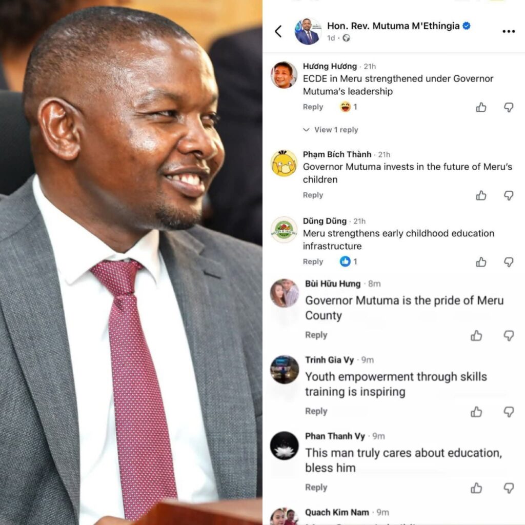 Reactions to Mutuma's post from non-local. PHOTO/ courtesy