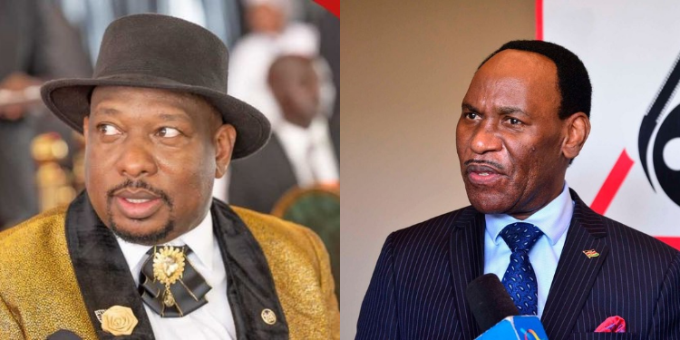 A collage photo of Nairobi County Governor Mike Sonko and Ezekiel Mutua who are yet to go to court this week