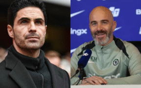 A collage photo of Arsenal manager Mikel Arteta and Chelsea manager Enzo Maresca as they're to meet in an evening football clash at the Stamford bridge