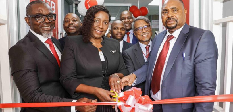 Kitui County CECM for Trade Ms. Rose Mutuku, CEC for Finance, Economic Planning, and Revenue Management Mr. Peter Mwikya Kilonzo, DTB Kenya Managing Director & CEO Murali Natarajan, and Director of Retail Banking George Otiende officially cut the ribbon during the grand opening of the DTB Kenya branch in Kitui Town.