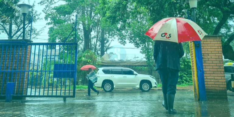 Man walking in the rain with an umbrella. PHOTO/courtesy