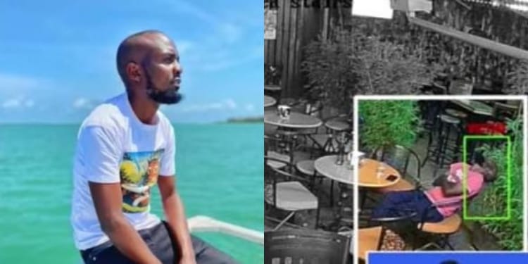 A photo of journalist Amos Maina and his photo at Ngaini bar before he died.PHOTOStandardScreengrab