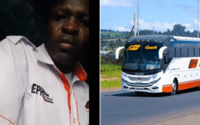 A collage of Ena Coach Driver and it's bus. PHOTO/Enacoach