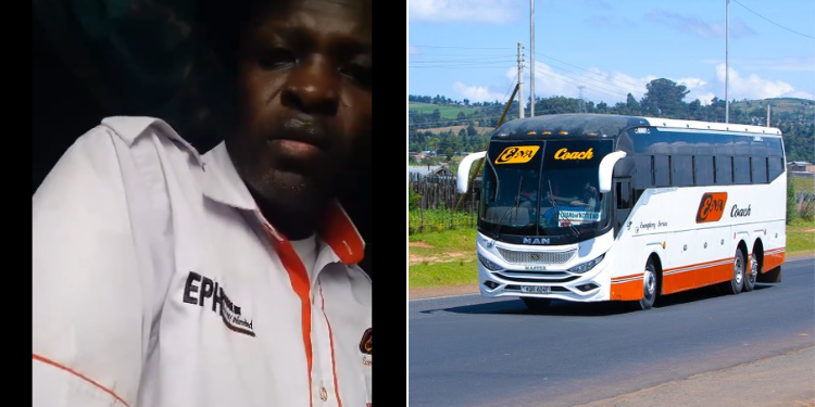 A collage of Ena Coach Driver and it's bus. PHOTO/Enacoach