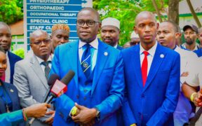 Nairobi Governor Johson Sakaja and Geoffrey Mosiria. PHOTO/Mosiria X.