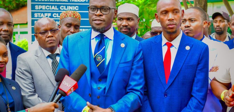 Nairobi Governor Johson Sakaja and Geoffrey Mosiria. PHOTO/Mosiria X.