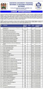 A notice of job vacancies from KUTRRH PHOTO/OA