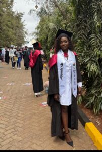 A picture of Cecilia in her gown during graduation three months prior to her death PHOTO/Cess/Tiktok