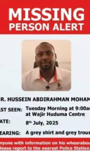 This is a poster of two months ago requesting the public to report if they saw or met Hussein Image/Account/Tiktok