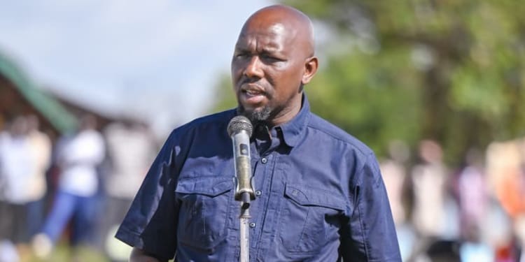 Interior CS Kipchumba Murkomen during a burial ceremony in Elgeyo Marakwet County on November 14, 2025. PHOTO/Murkomen X